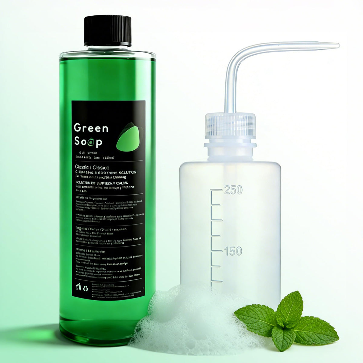 Sotica bottle next to ruler showing 8.5oz scale for sizing and inventory planning