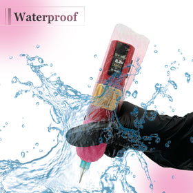 Sotica hand wrapping pink self-adhesive tape around a grip, adds traction and shock absorption