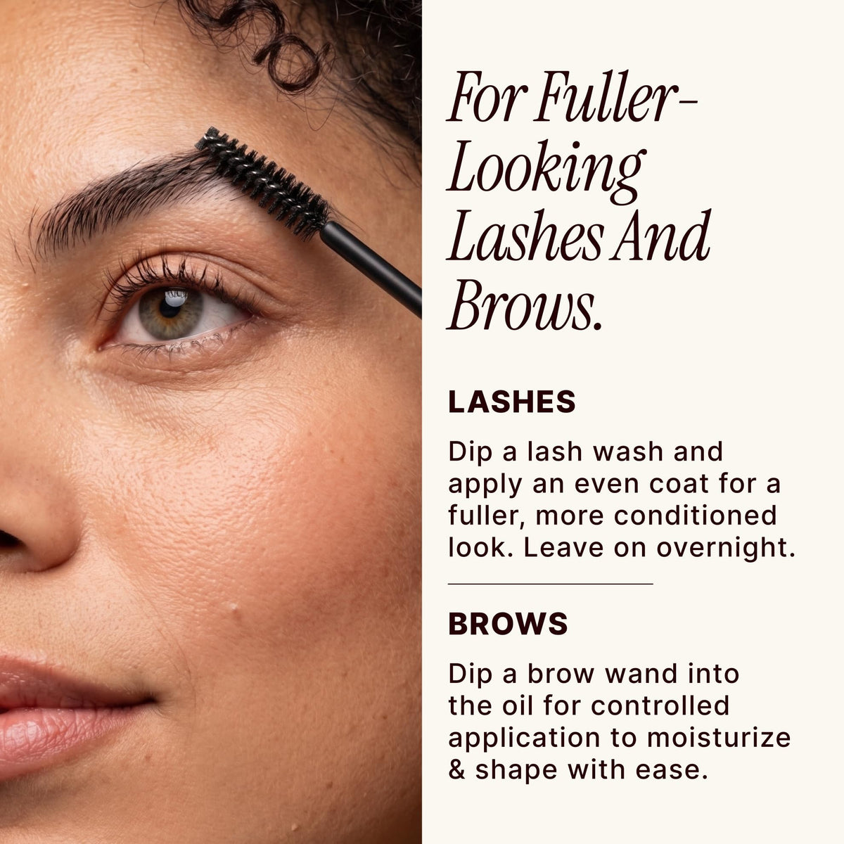 SOULSATION application on eyelashes with spoolie for precise conditioning