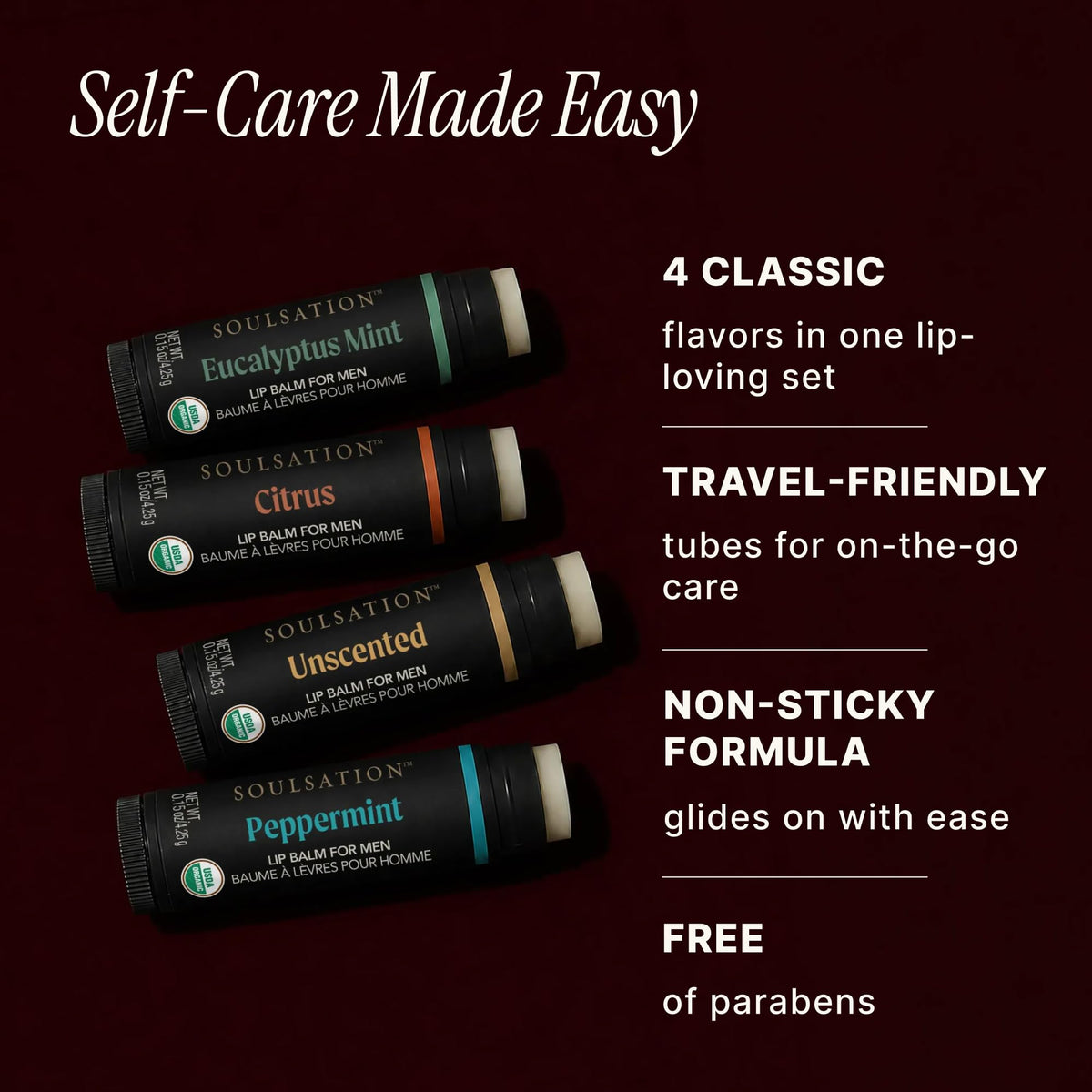 SOULSATION four flavors flatlay illustrating variety and everyday convenience