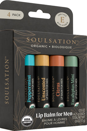 SOULSATION front packaging showing four-flavor set and travel-ready benefit