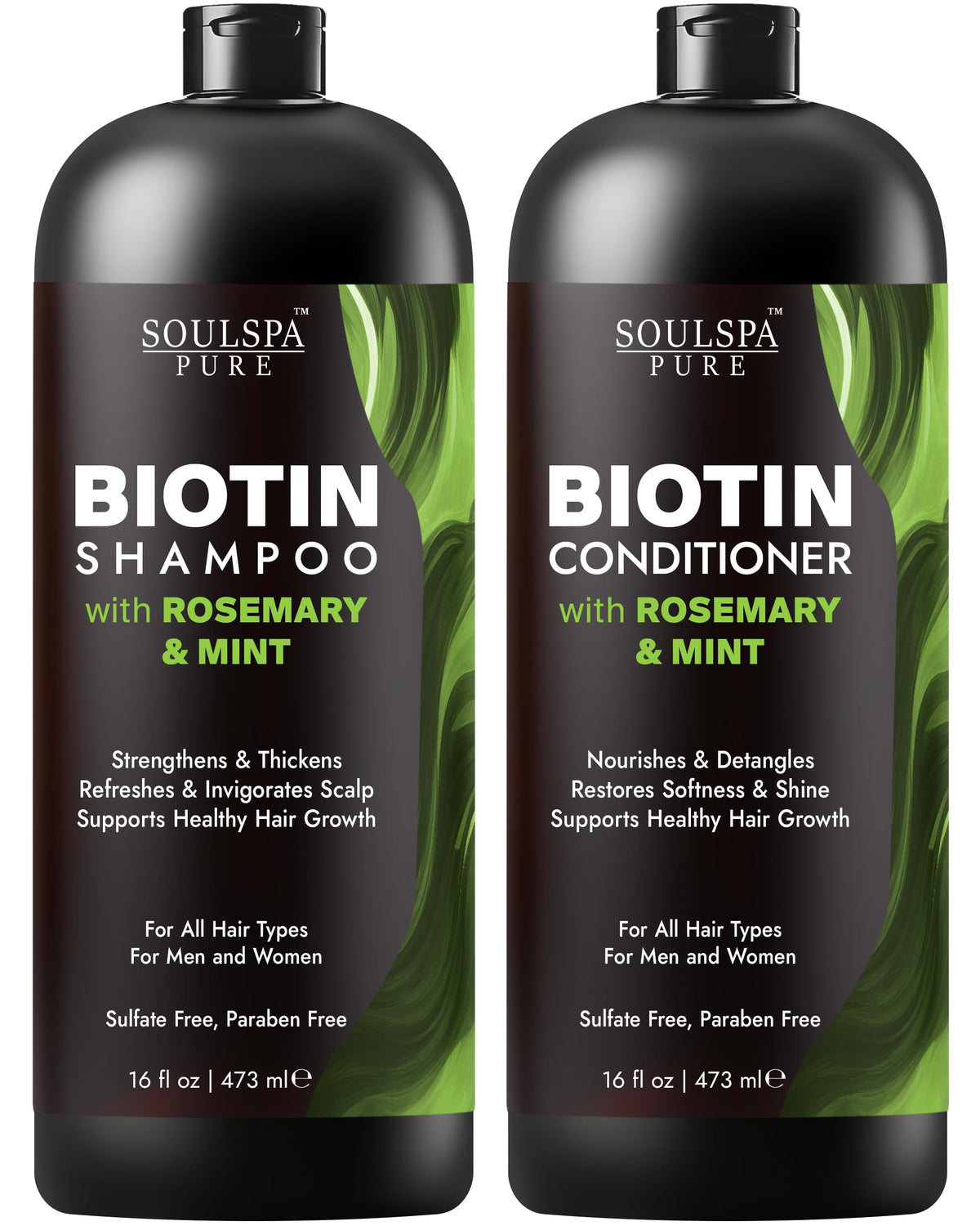 SOULSPA PURE front packaging showing both 16 fl oz bottles and set benefit