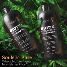SOULSPA PURE biotin and keratin ingredient focus supporting strength