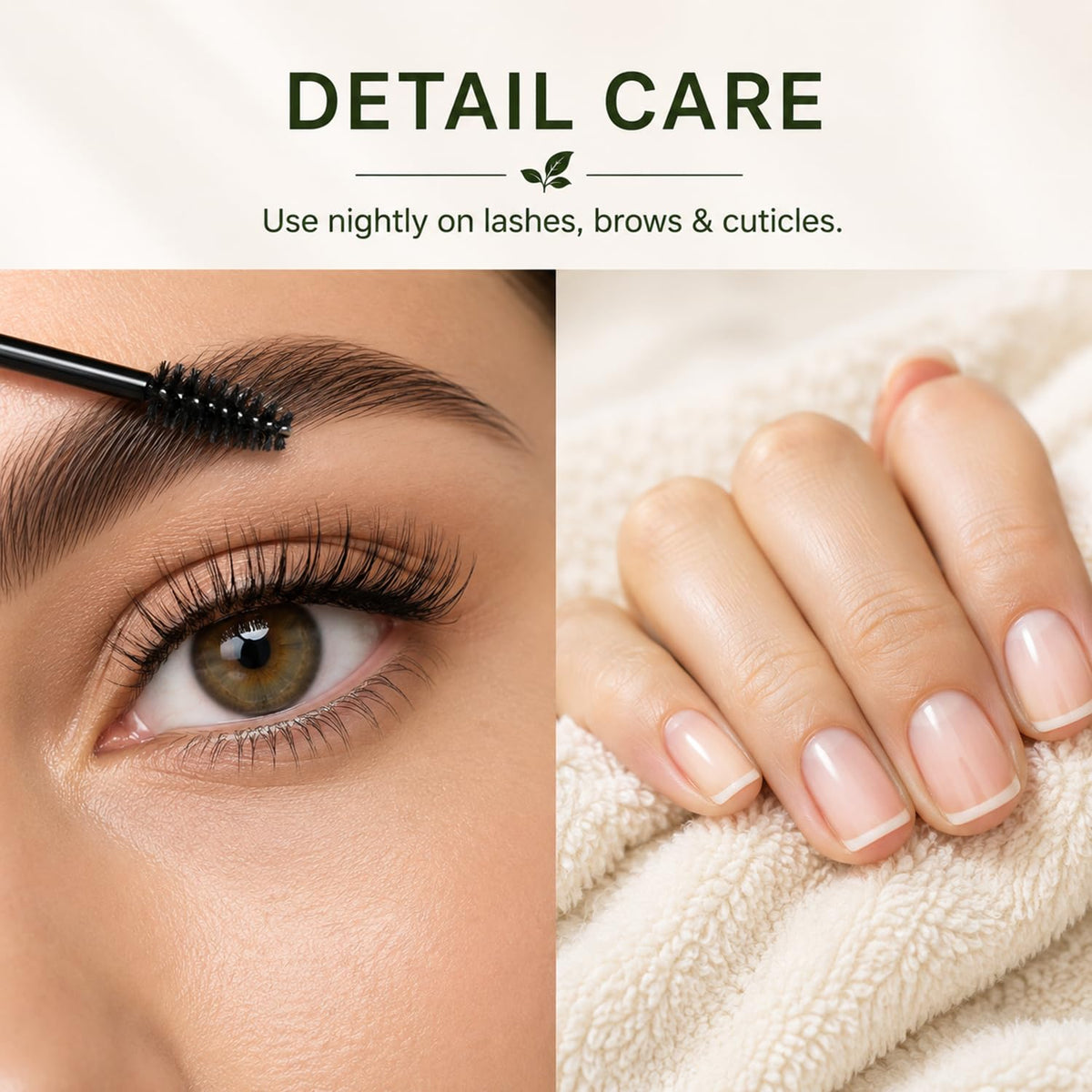 SOULSPA PURE used on lashes and brows for targeted grooming and care