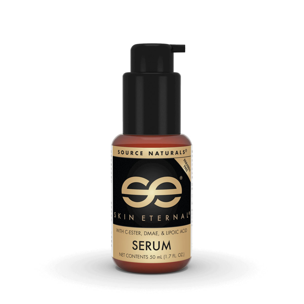 Source Naturals serum bottle front label showing ingredients and size