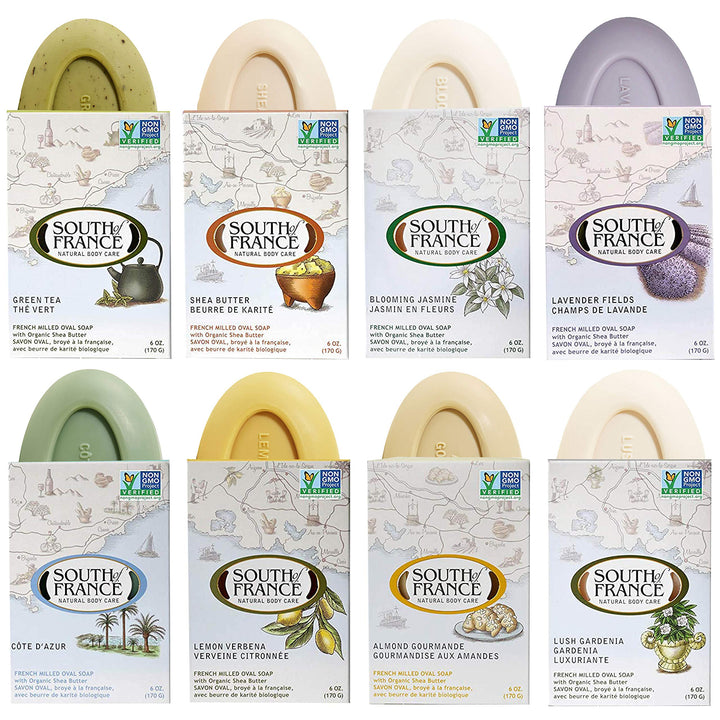 South Of France front packaging showing eight large bars and variety benefits