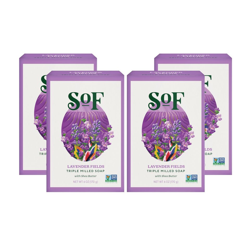 South Of France front packaging showing Lavender Fields scent and benefits