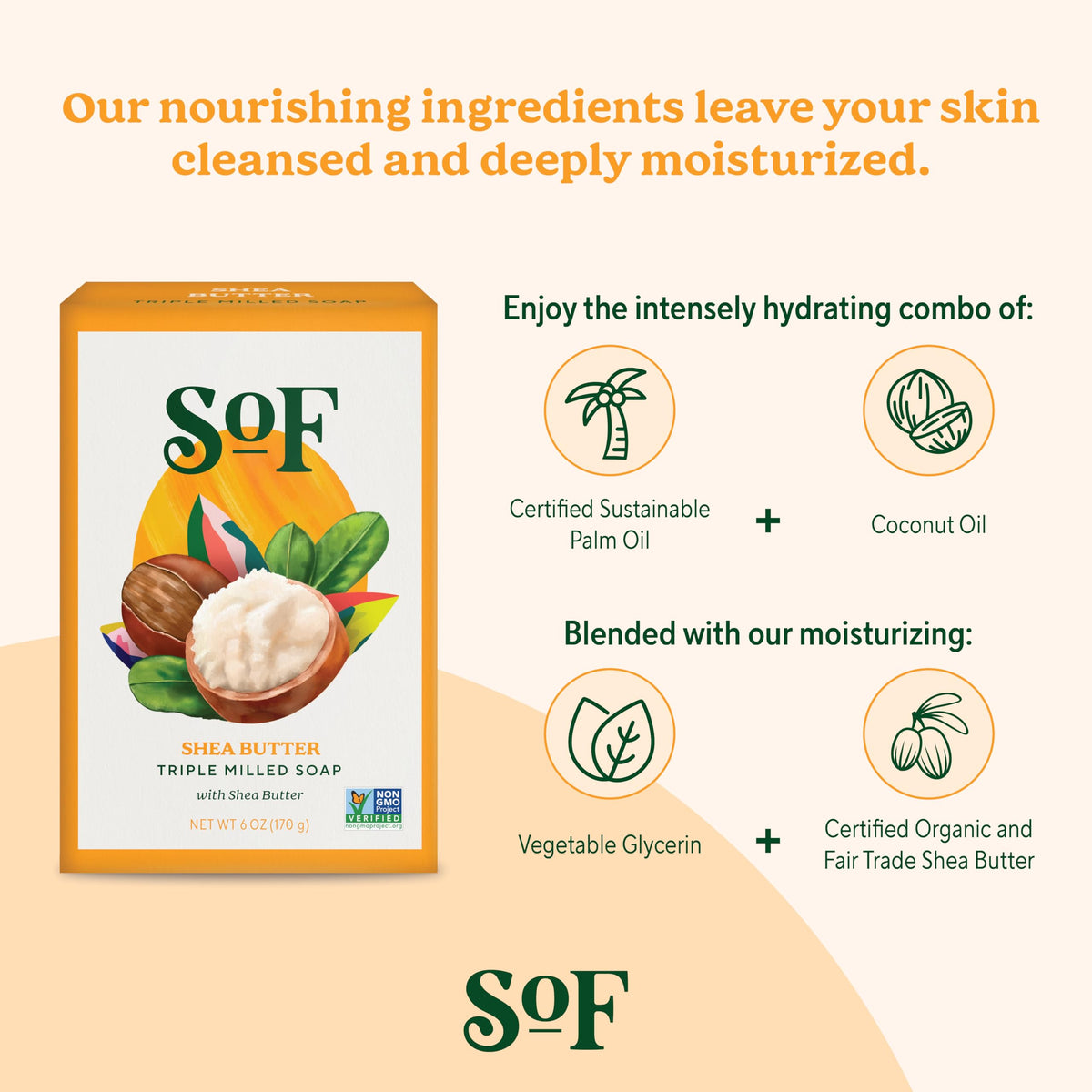 South Of France packaging label showing ingredient callouts and certifications
