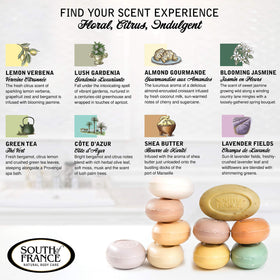South Of France label and ingredient panel emphasizing clear product information benefit