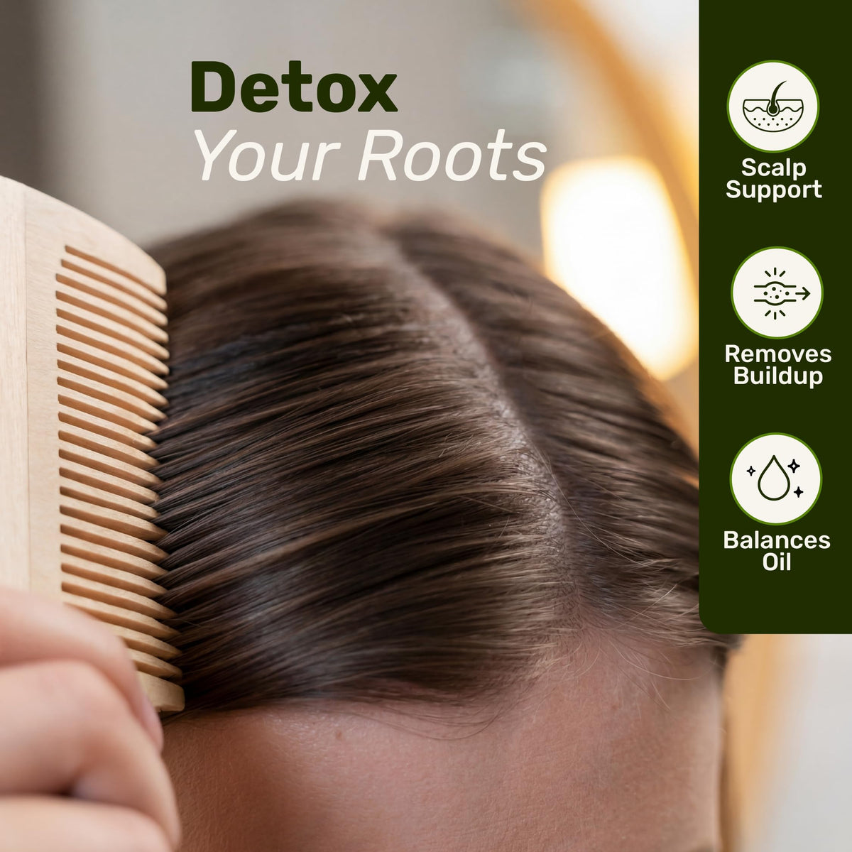 Southern Natural label close-up highlighting tea tree and lemon ingredients benefit