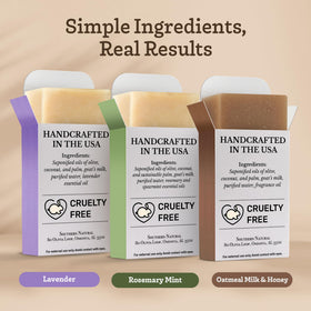 Southern Natural oatmeal milk honey bar texture close-up showing gentle exfoliating oats