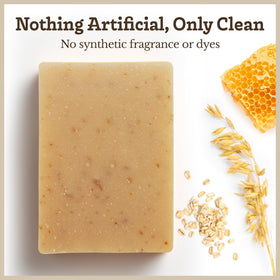 Southern Natural soap on bathroom shelf staged to show everyday routine compatibility