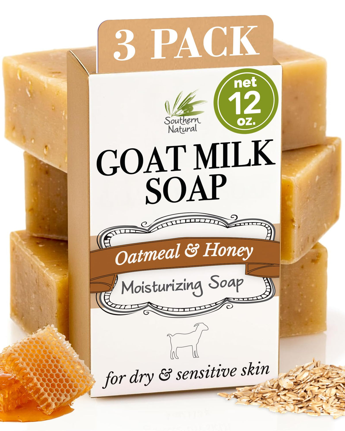 Southern Natural front packaging three-bar pack shows product convenience and value