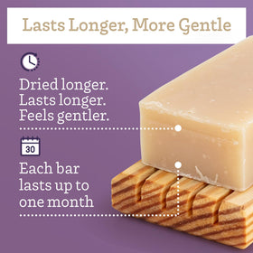 Southern Natural soap arranged in bathroom setting showing calming decor and everyday convenience benefit