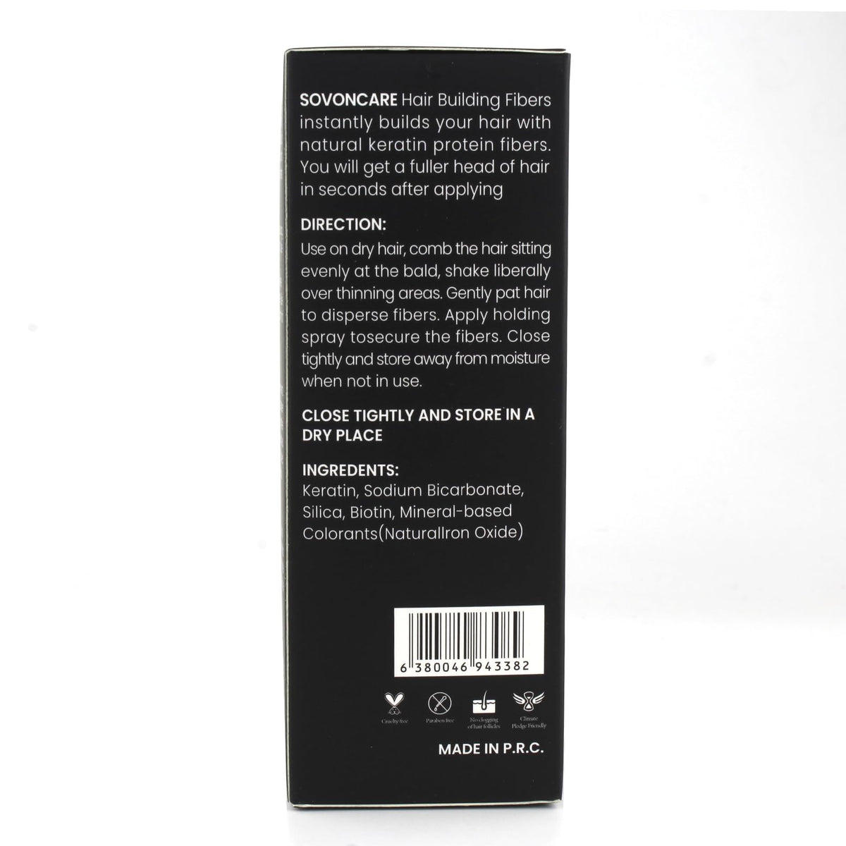 SOVONCARE washout demonstration showing easy removal with shampoo benefit