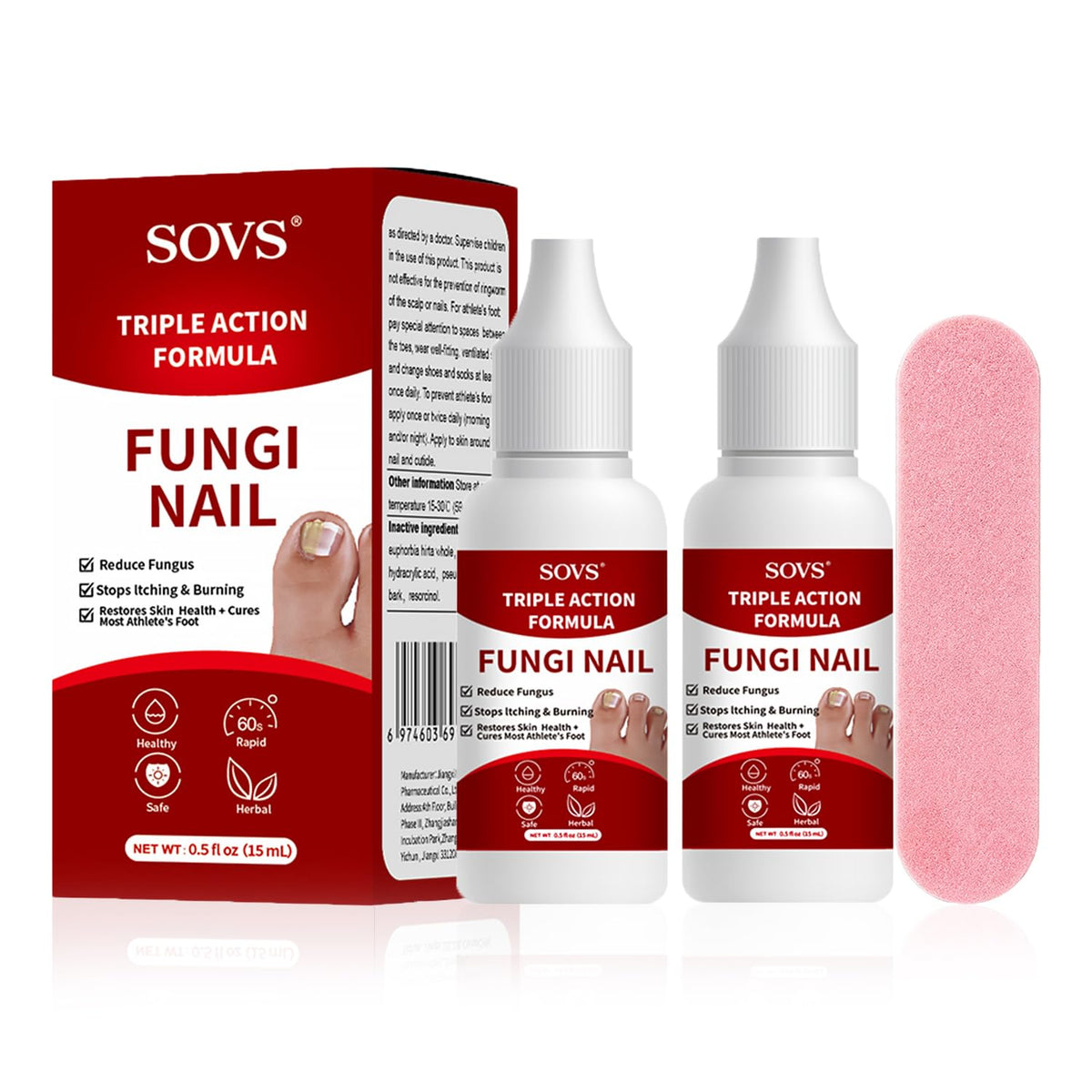 SOVS front bottles showing 2-pack for travel-friendly nail care