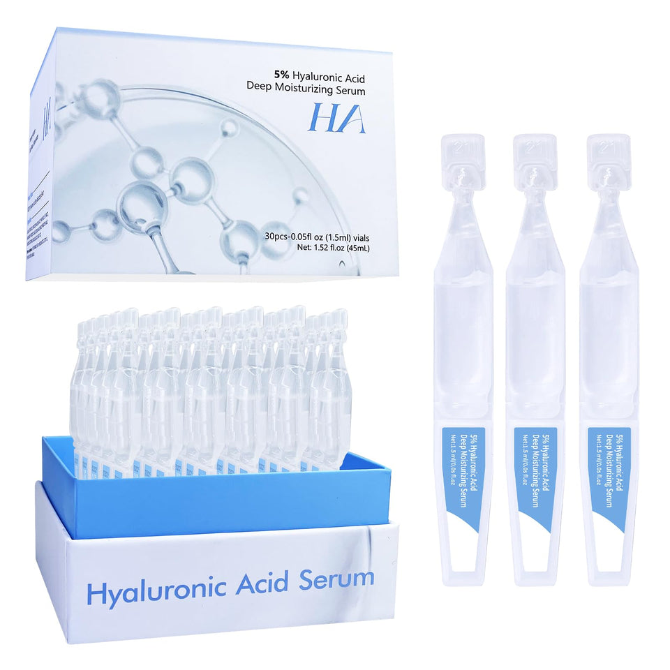 SOYUB front packaging showing 30 sterile hyaluronic vials for travel-ready hydration