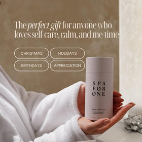 Spa For One label and ingredients list emphasizing natural essential oils
