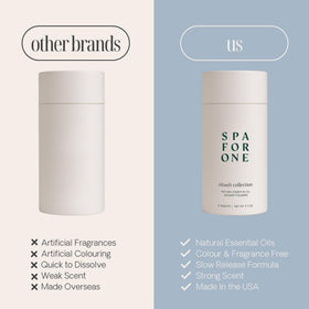 Spa For One tablet held in hand to show size and easy single-use benefit