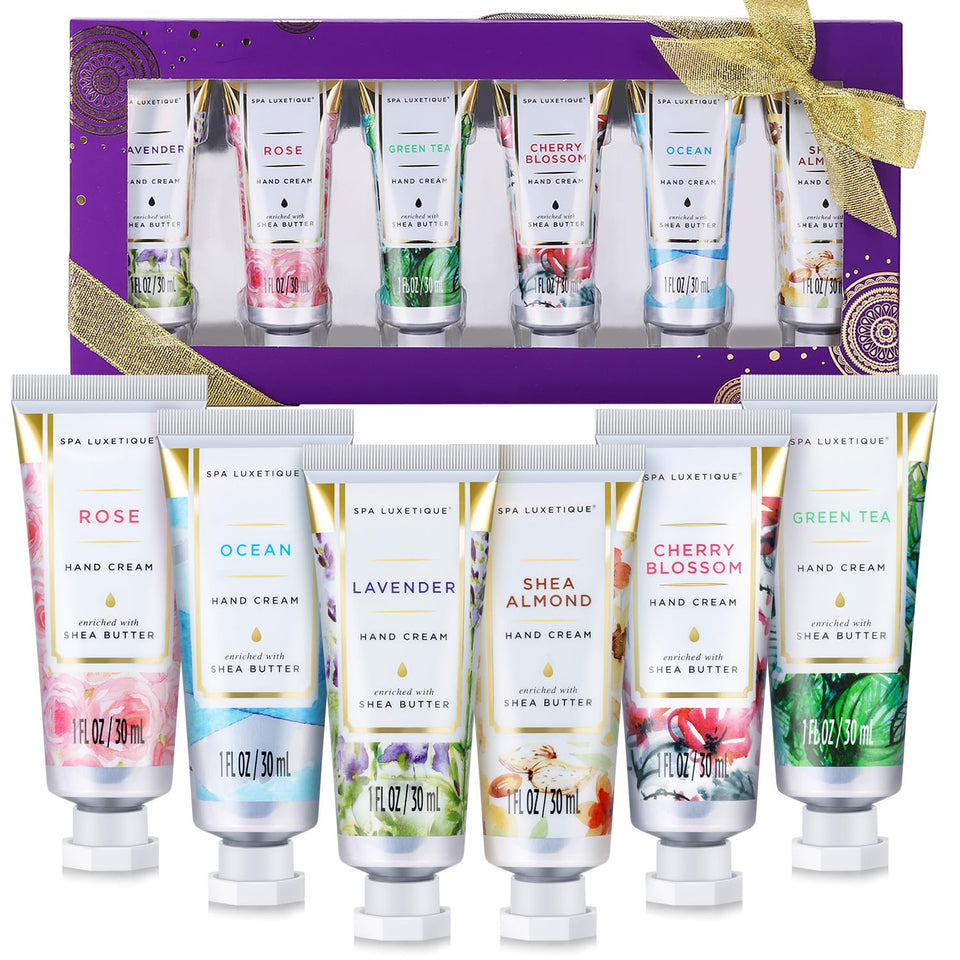 spa luxetique front packaging showing six travel tubes and gift-ready presentation