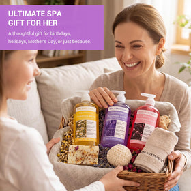 spa luxetique size comparison with hand to show 49.8 fl oz set capacity and usage convenience