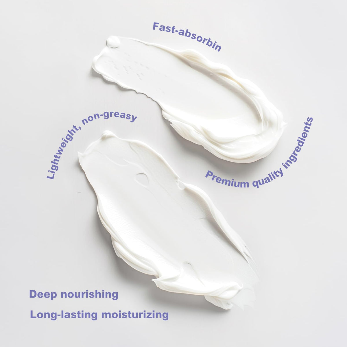 spa luxetique cream texture swatch demonstrating lightweight absorbent feel