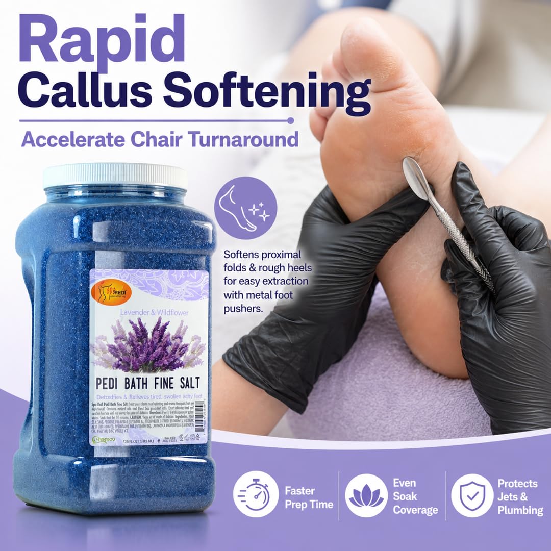 SPA REDI foot soak dissolving in basin promoting calm and softened skin
