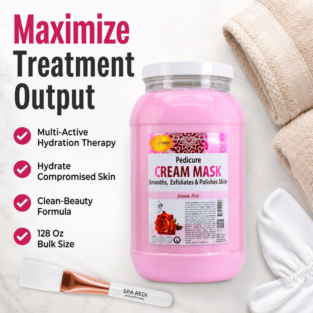 SPA REDI cream mask in a spa treatment setting conveying professional results and comfort