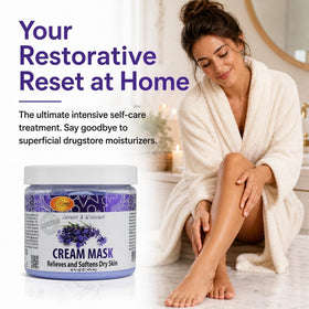 SPA REDI jar on a bathroom counter staged for at-home spa ritual and relaxation