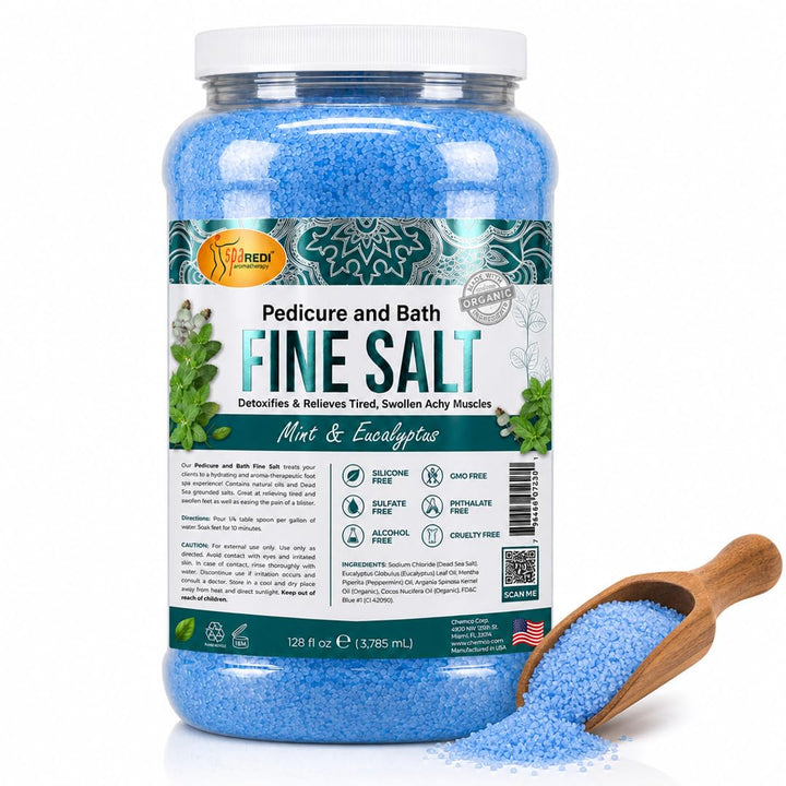 SPA REDI front packaging showing 128 oz jar and product benefit
