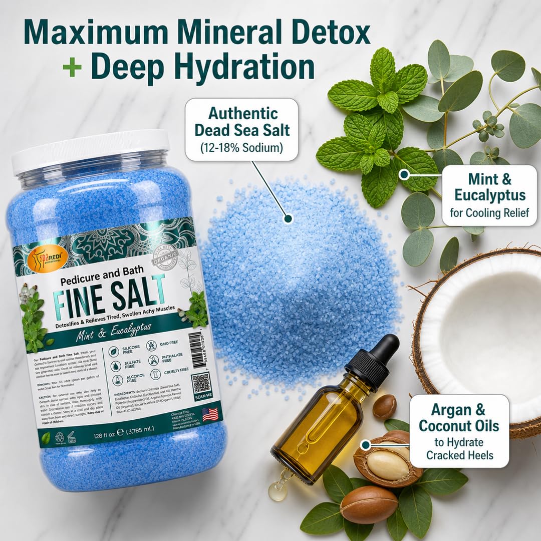 SPA REDI jar open with spoon displaying moisturizing oil blend