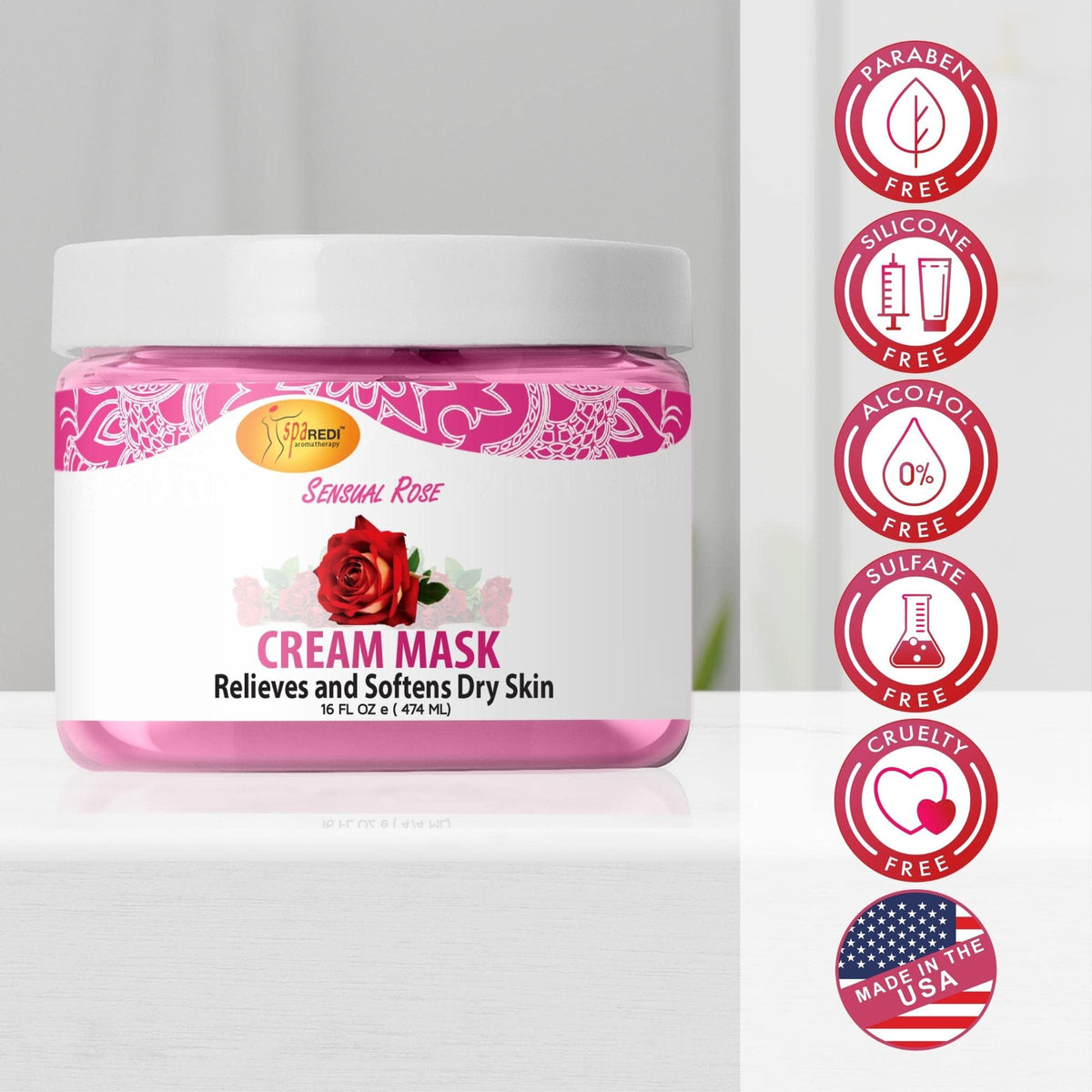 SPA REDI open jar top down view revealing concentrated formula ready for use benefit