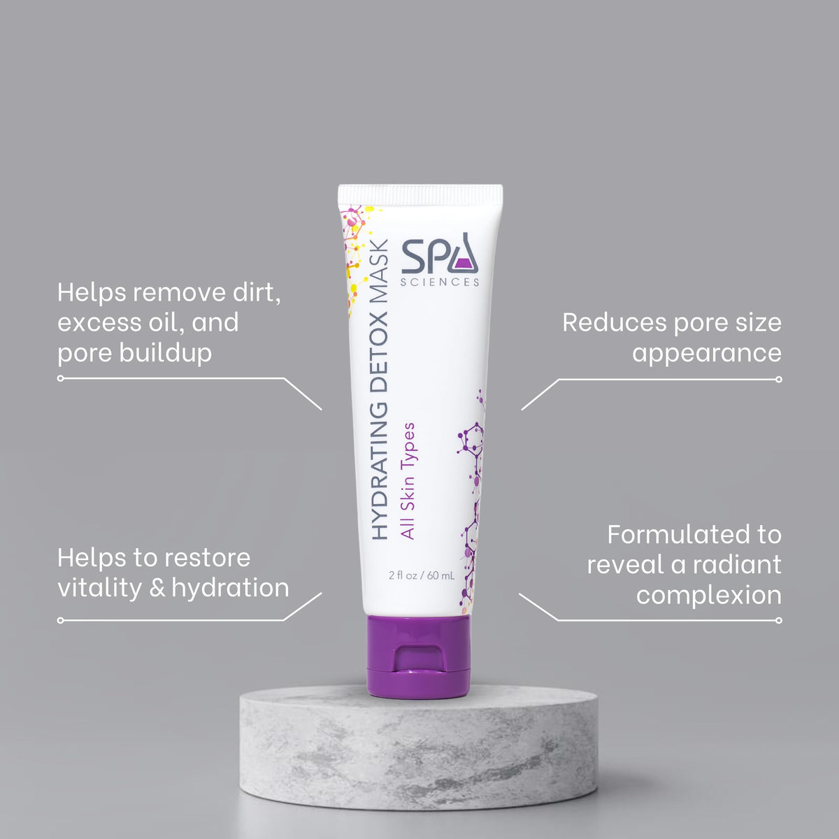 SPA SCIENCES jar beside coin for size comparison and travel-friendly 2.5 oz convenience