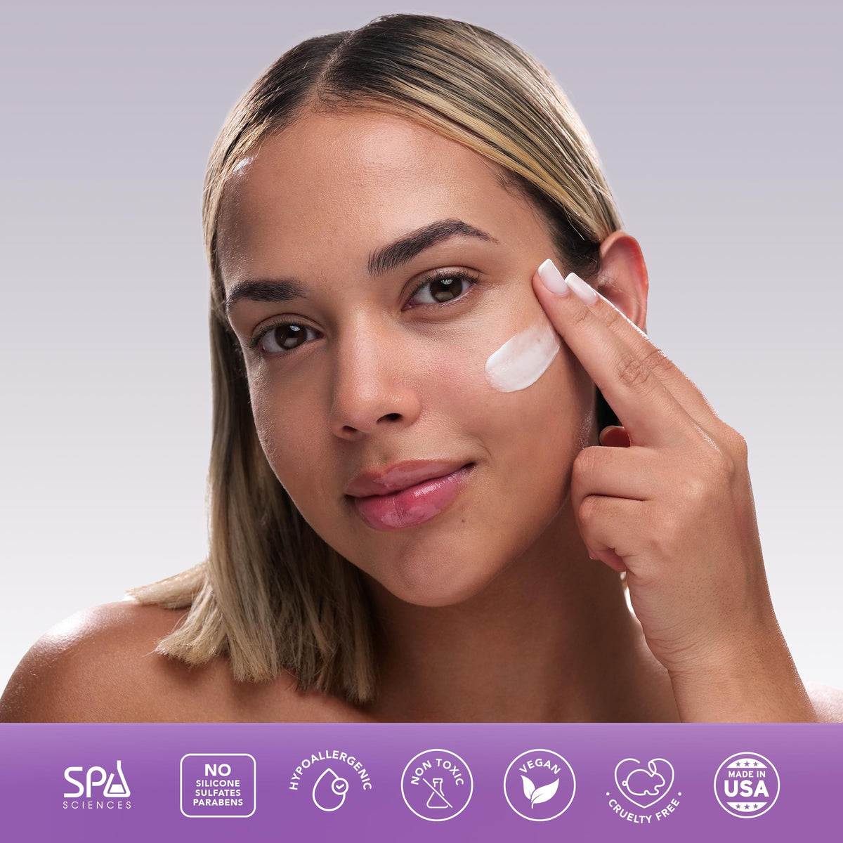 Spa Sciences texture close-up illustrating lightweight, non-greasy hydration