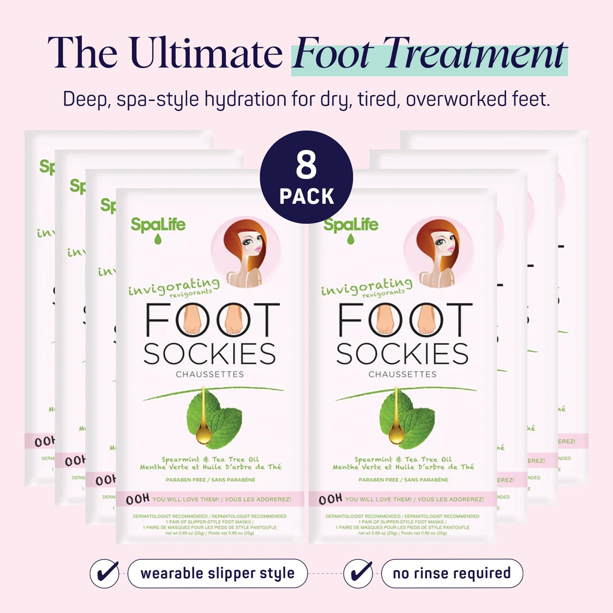 SpaLife opened foot booties showing single-use moisturizing interior for easy use