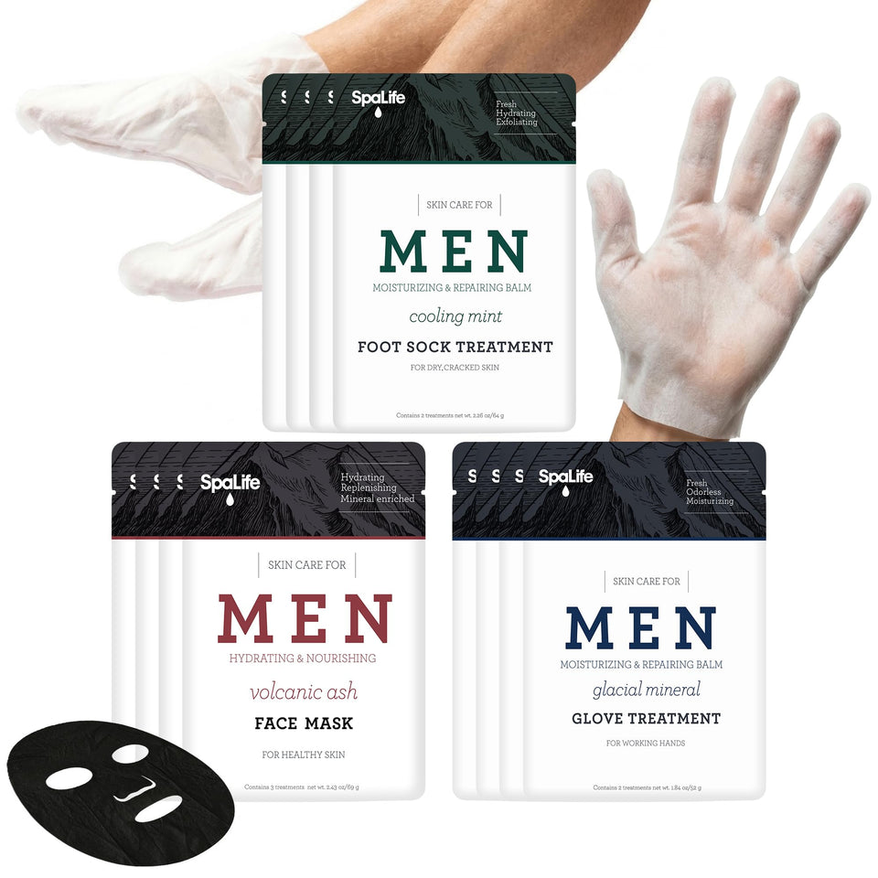 SpaLife front packaging of men's 12-piece spa set highlighting all components