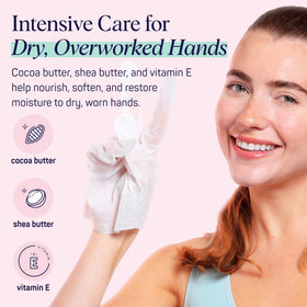 SpaLife gloves in use on hands demonstrating comfortable wear and quick treatment benefit