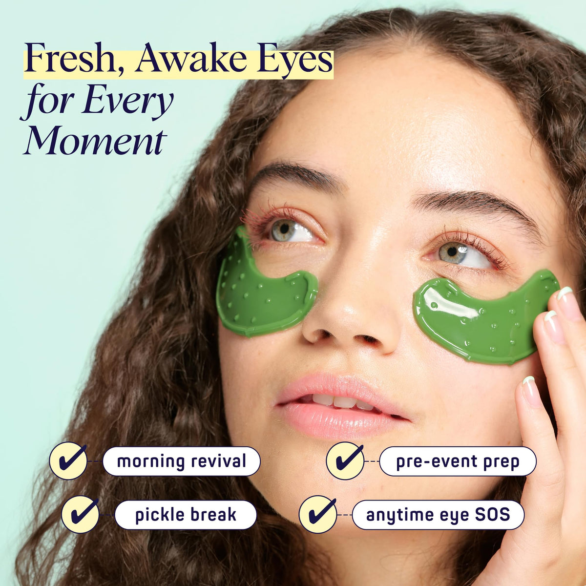 SpaLife applied under-eye on model demonstrating cooling, depuffing effect and comfort