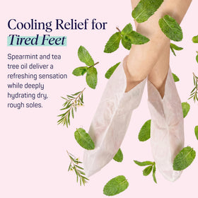 SpaLife socks on feet illustrating targeted heel hydration and reduced cracking benefit