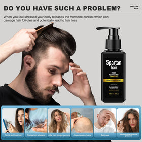 SPARTAN HAIR in-shower application demonstrating gentle scalp massage benefits