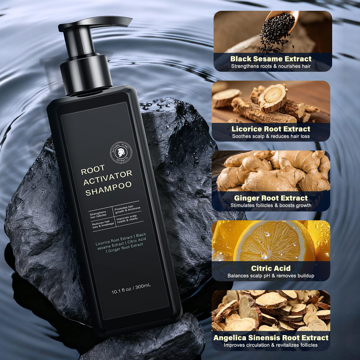 SPARTAN HAIR in-use image of man washing hair demonstrating easy daily application