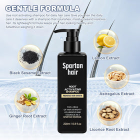 SPARTAN HAIR creamy lather texture demonstrating gentle conditioning