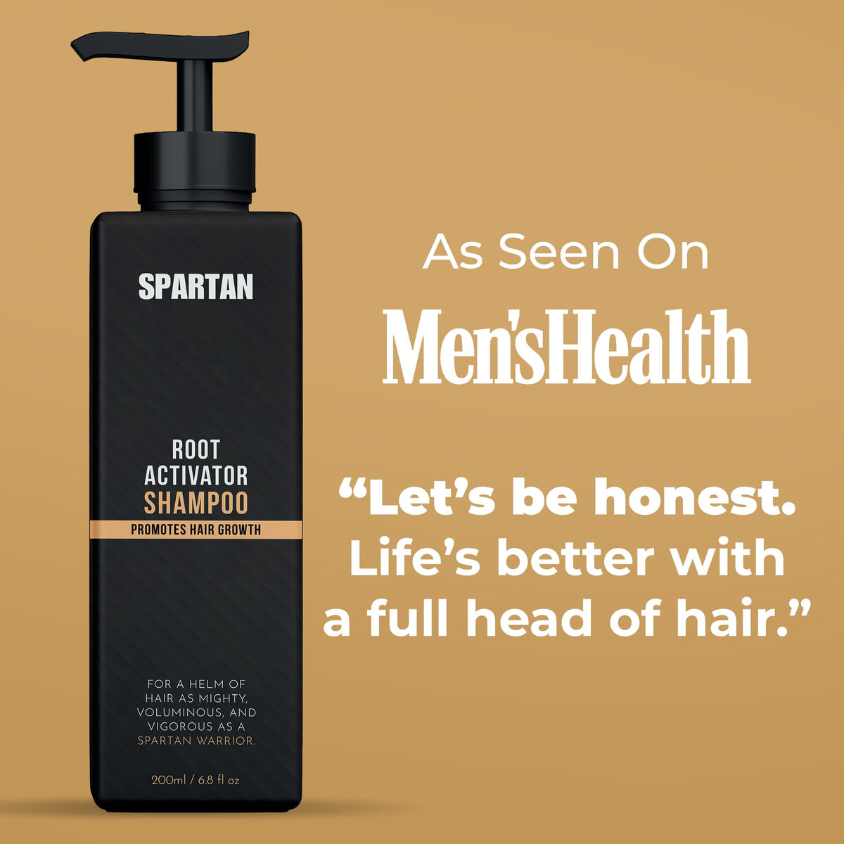 SPARTAN in-use image of man lathering shampoo for scalp nourishment