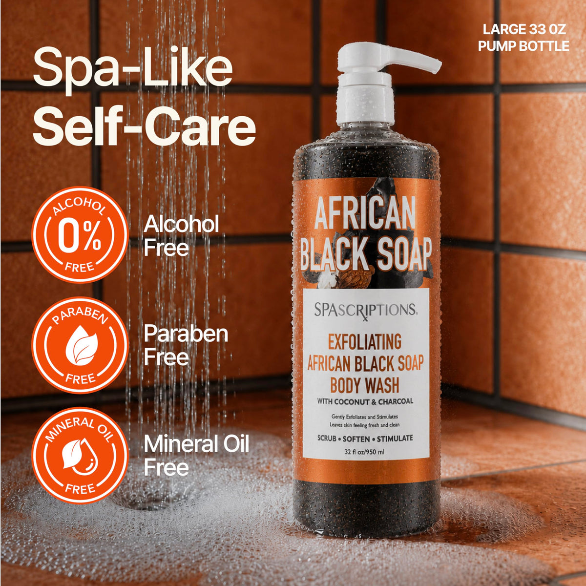 SpaScriptions charcoal focus highlighting purifying ingredient and clarified skin benefit
