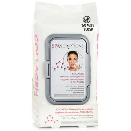 SpaScriptions front packaging showing wipes and 60-count convenience, hydrates skin
