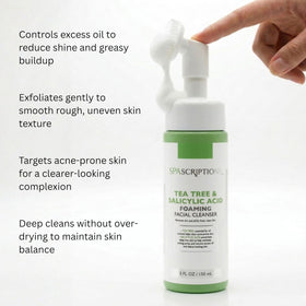 SpaScriptions tea tree and salicylic acid ingredient emphasis for clarity