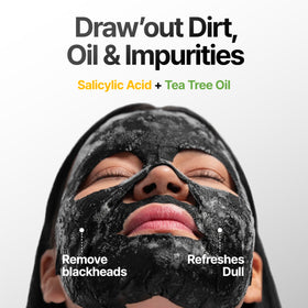 SpaScriptions open jar with black gel visible, displays product depth and rich charcoal color