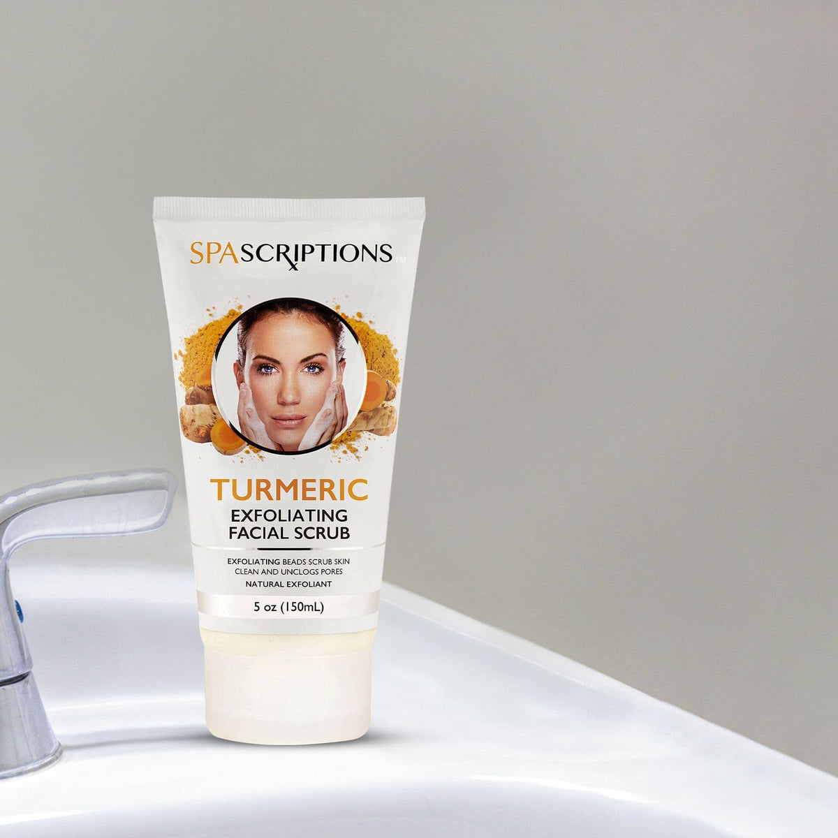 SpaScriptions scrub on hand demonstrating smooth application benefit