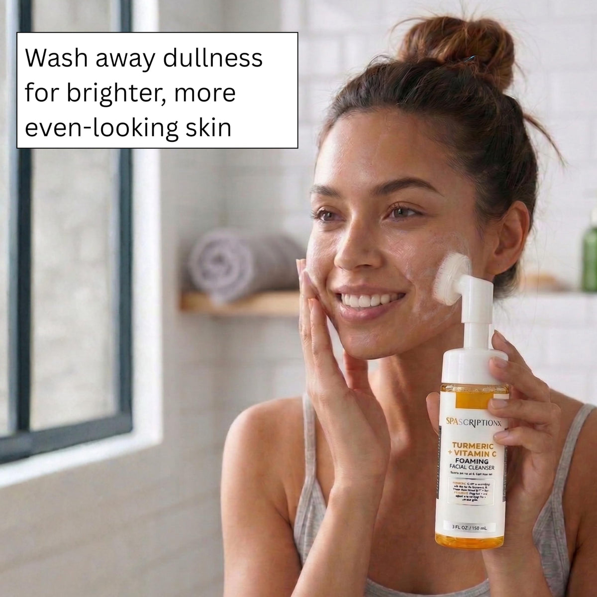 SpaScriptions close-up foam texture highlighting gentle lather