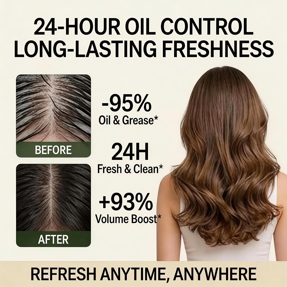 Applying Spes gel to scalp for instant refresh and root lift benefit